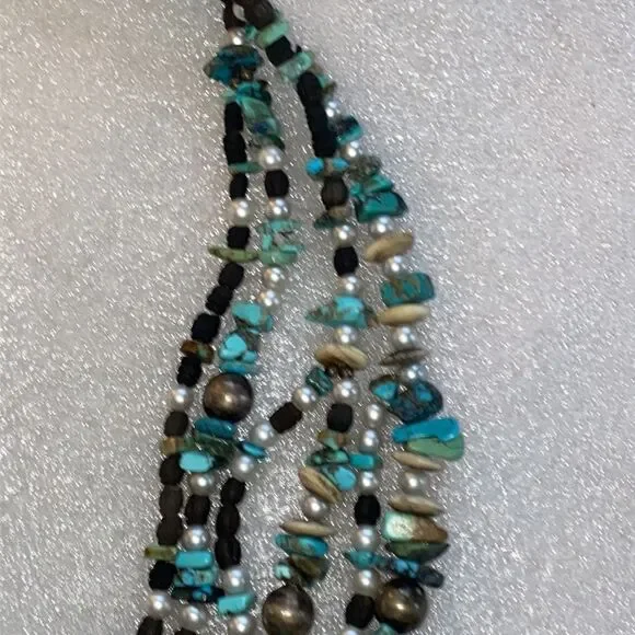 Bespoke Vintage Bone & Turquoise Organic Statement Necklace!